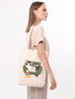 Zoozie Bags Bolso de mano 1616 de algodón 100% Bolso de mano para mujer Color Crema 35x40x8 cm